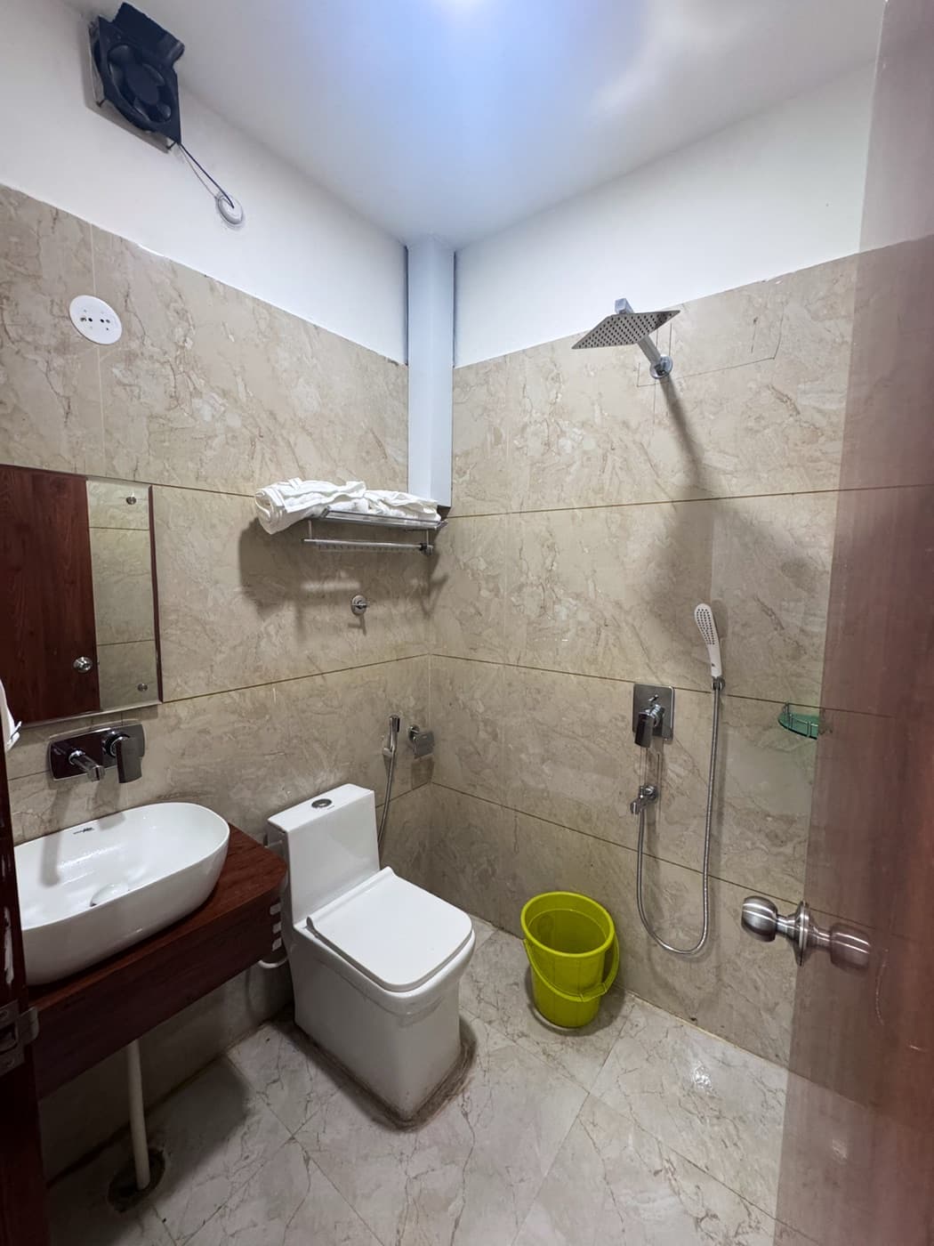 En-suite bathroom with rain shower